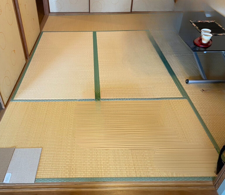 傷みのあった畳を人気の琉球畳に入れ替え、モダンで洗練された和空間にリニューアル