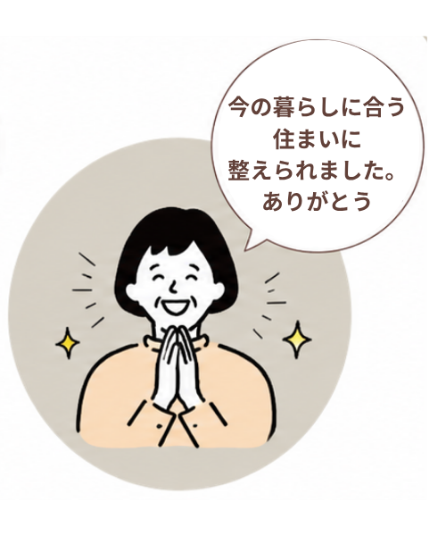 今の暮らしに合わせて間取りや水回りを整えることができて、本当に快適になりました。
